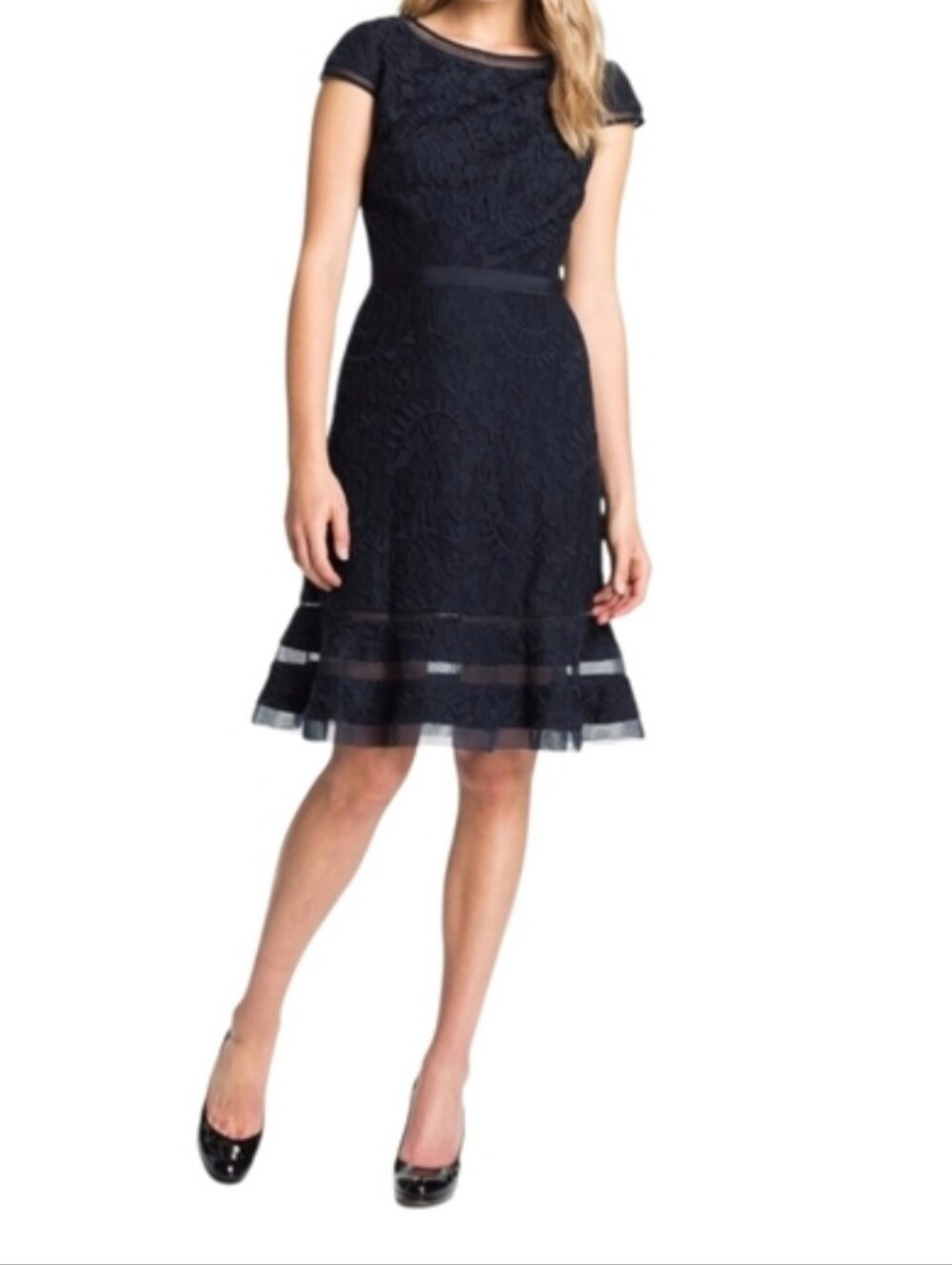 Classic Black Lace A-Line Dress